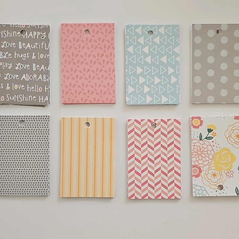 64 Colorful Hand Cut Cardstock Gift Tag Set